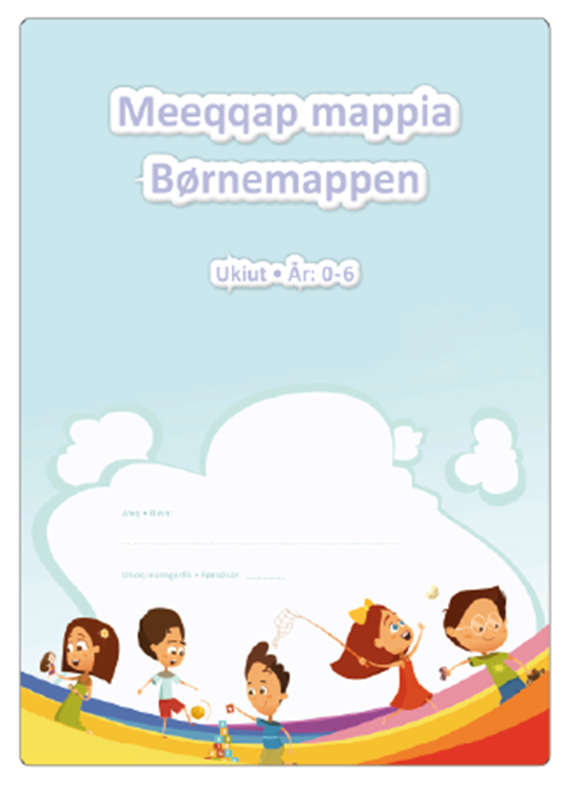 Boernemappe 2022 forside med glade boern