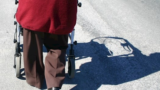 Person som går med rollator