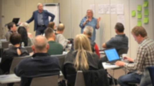 Deltager sidder til forstanderseminar i Malmø og ser præsentation